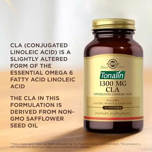 Solgar Tonalin CLA 1300 mg - 60 Softgels - Conjugated Linoleic Acid - Non-GMO, Gluten SOLGAR Au supplements