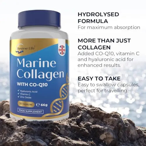 Reverse Life Marine Collagen Capsules 1200mg – with Hyaluronic Acid & Vitamin C + Q10 Reverse Life Au supplements