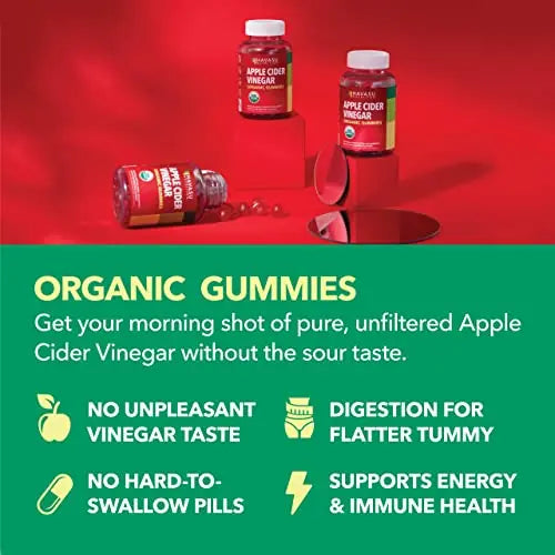 HAVASU NUTRITION Organic Apple Cider Vinegar Gummies with The Mother | Metabolism Stomach Control & Energy Support | Vegan & Non-GMO Natural Apple Flavor | 30 Count HAVASU NUTRITION Au supplements