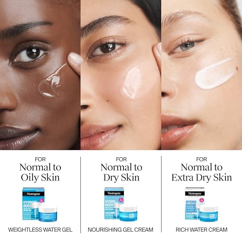 Neutrogena Hydro Boost Water Cream, 72 Hr Hydration for Normal/Extra Dry Skin, Fragrance Free, Face Moisturizer with Hyaluronic Acid, 1.7 oz