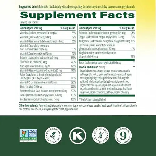 MegaFood Multivitamin for Men 40+ One Daily Mens Multivitamins - Methylated B12, Vitamin D3, B6, C & Zinc, Muscle & Bone Health MegaFood Au supplements