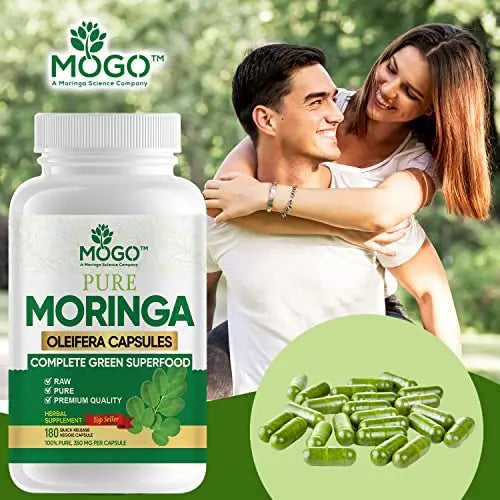 MOGO Moringa Oleifera Capsules | 100% Pure Single Origin Moringa Leaf Powder Supplement MOGO Au supplements