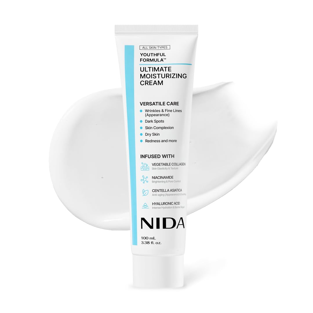 NIDA Youthful Formula™ Ultimate Moisturizing Cream | Centella Asiatica, Niacinamide, Hyaluronic Acid, Collagen | Wrinkles, Fine Lines