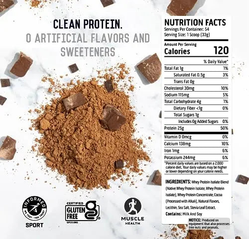 Ascent 100% Whey Protein Powder - Post Workout Whey Protein Isolate, Zero Artificial Flavors & Sweeteners Ascent Au supplements