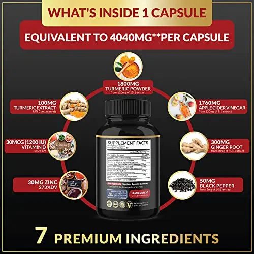 BMVINVOL Turmeric Curcumin Supplement 4040 mg - 95% Curcuminoids with Ginger BMVINVOL Au supplements