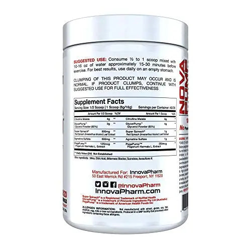 InnovaPharm NOVAPUMP (Unflavored) 320 Grams InnovaPharm Au supplements