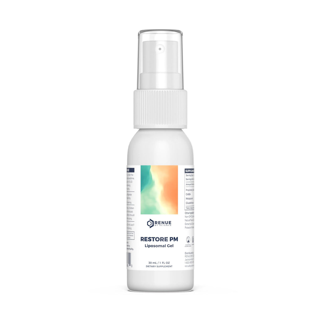 Renue By Science Restore PM | Liposomal Melatonin GABA Supplement Spray | 30ml Spray with Melatonin Glutathione & GABA 10mg - Sleep Aid Melatonin | Non-GMO | Made in The USA & Third Party Tested Renue By Science Au supplements