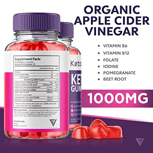 (2 Pack) Ketology Keto ACV Gummies Advanced Weight Loss Ketosis Supplement Fyvus Au supplements