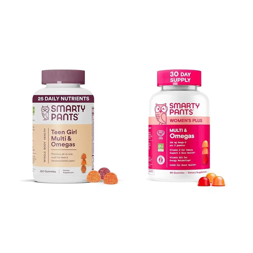 SmartyPants Women's and Teen Girl Multivitamin Gummies Bundle: Omega 3 (DHA/EPA), Methylfolate, CoQ10, Vitamin D3, C, Vitamin B12, B6 SmartyPants Au supplements