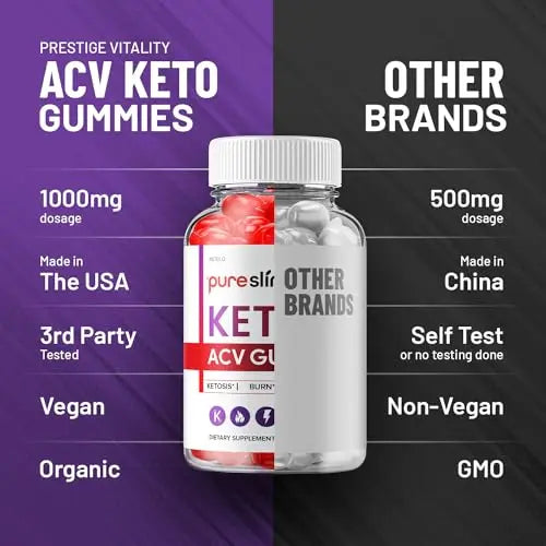 (2 Pack) Pure Slim Keto ACV Gummies - Advanced Formula PureSlim Keto Plus ACV Gummies Indelo Au supplements