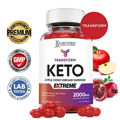 Transform Keto ACV Gummies Extreme Formula 2000MG Vegan Non GMO with Pomegranate Justified Laboratories Au supplements