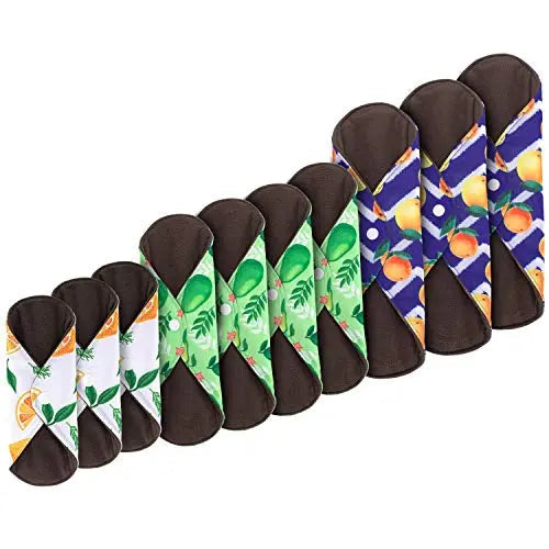 Teamoy 10pcs Cloth Panty Liners, Reusable Sanitary Pads with Wet Bag, Washable Cloth Menstrual Pads Teamoy Au supplements