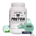 Worldwide Nutrition Bundle, 2 Items: Black Magic Multi-Source Protein Powder - Whey, Egg Albumin Enzymes, Micellar Casein & MCTs - Muscle Mass Gaining - Mint Chocolate Flavor - 2 LB and Keychain Worldwide Nutrition Au supplements