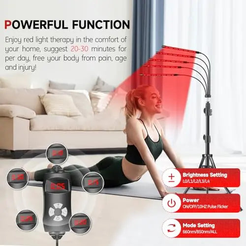 Red Light Therapy Lamp, 150 LEDs Infrared Light Therapy with Adjustable Stand - 660nm Redlight Rikimxin Au supplements