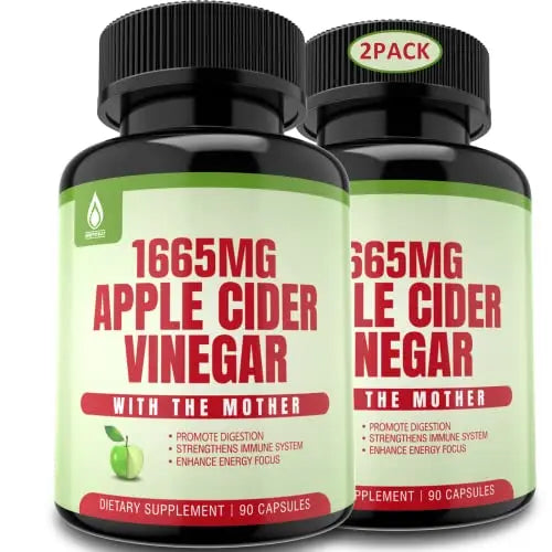 Sugar Free Apple Cider Vinegar Capsules with The Mother, New Formula with Milk Thistle EnvyDeal Au supplements
