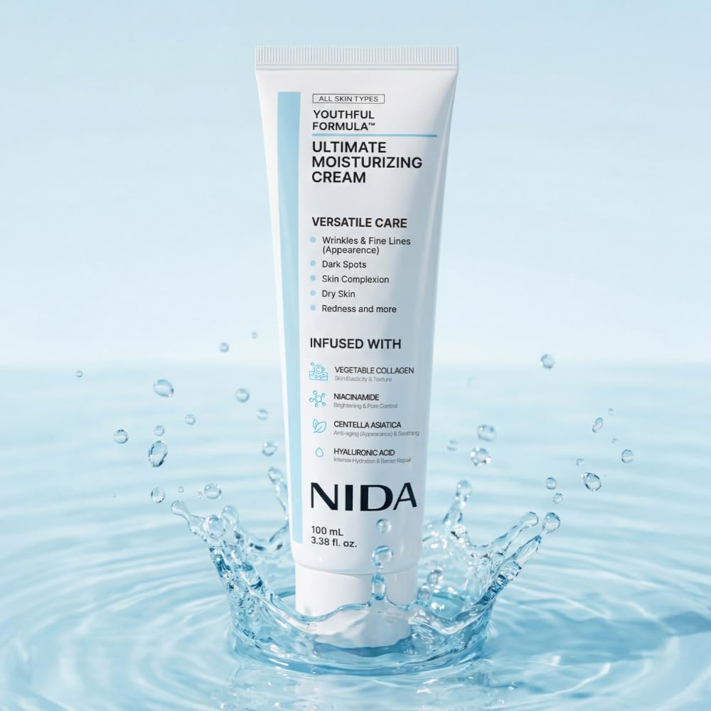 NIDA Youthful Formula™ Ultimate Moisturizing Cream | Centella Asiatica, Niacinamide, Hyaluronic Acid, Collagen | Wrinkles, Fine Lines
