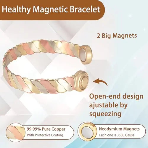 MagVIVACE Women Copper Magnetic Bracelet for Arthritis, Pure Copper Jewelry, Lymph Detox Bracelets MagVIVACE Au supplements