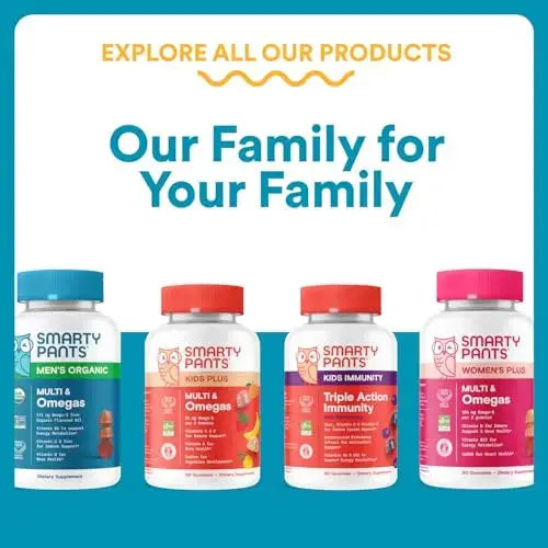 SmartyPants Teen Guy Multivitamin Gummies - Improved Formula: Omega 3 (DHA/EPA), Vitamin D3, C, Vitamin B12, B6, A, K & Zinc SmartyPants Au supplements