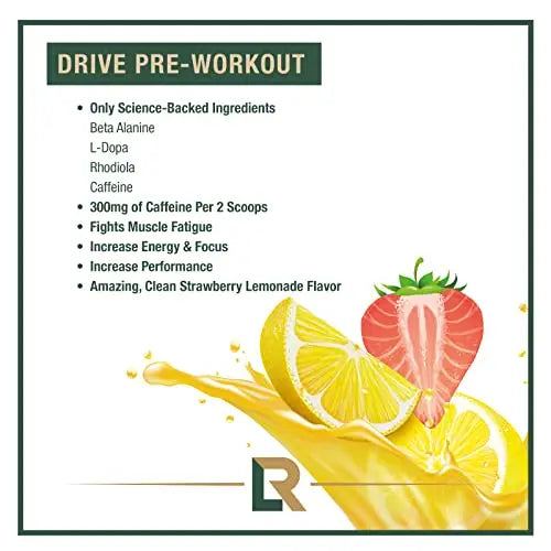 Live Relentless by Tim Kennedy, Drive Pre-Workout, Merica's Strawlemon, 30 Servings Live Relentless Au supplements