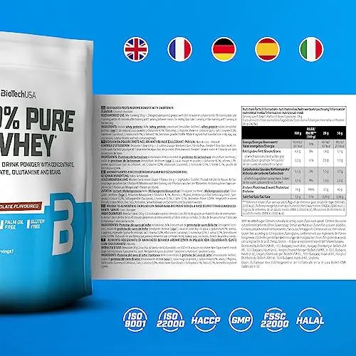 BioTechUSA 100% Pure Whey | Protein Powder with BCAA and Glutamine | Gluten-Free, Palm Oil Free BioTechUSA Au supplements