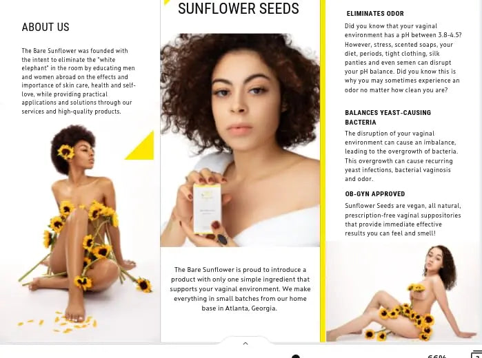 Sunflower Seeds - Vegan Vaginal Suppositories The Bare Sunflower Au supplements