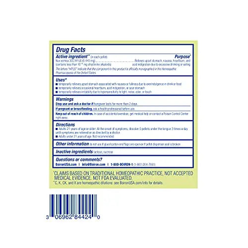 Boiron Nux Vomica 30C Homeopathic Medicine for Hangover Relief, Upset Stomach, Nausea Boiron Au supplements