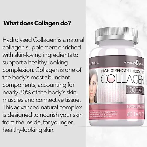 Hydrolysed Collagen High Strength 1,000mg for Hair, Skin & Nails, 60 Tablets, Evolution Slimming Evolution Slimming Au supplements