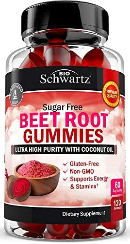 Sugar Free Beet Root Gummies - Nitric Oxide Beet Chews Infused with Coconut Oil BioSchwartz Au supplements