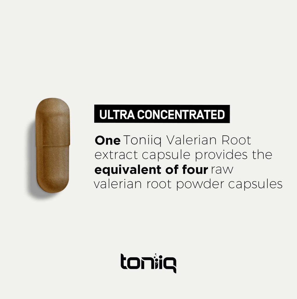 Toniiq Valerian Root Capsules - Ultra High Potency 4:1 Extract - Highly Concentrated - Third-Party Lab Tested - 120 Capsules Toniiq Au supplements