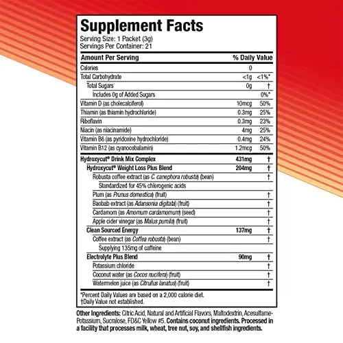 Hydroxycut Drink Mix Weight Loss Supplements, Lemonade, 21 Count (Pack of 1) Hydroxycut Au supplements