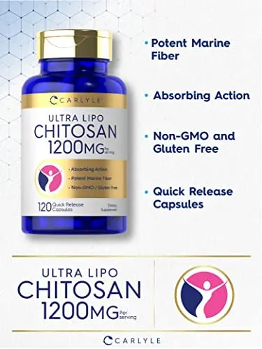 Carlyle Chitosan Supplement 1200mg | 120 Quick Release Capsules | Non-GMO Carlyle Au supplements