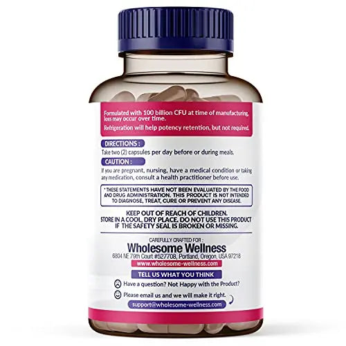Dr. Formulated Raw Probiotics for Women 100 Billion CFUs with Prebiotics Wholesome Wellness Au supplements
