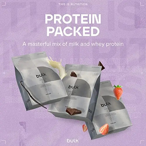 Bulk Essential Mass Gainer, Protein Shake for Weight Gain, Vanilla, 2.5 kg Bulk Au supplements