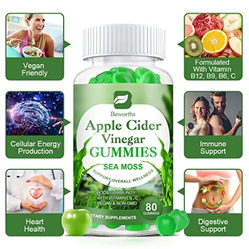 B BEWORTHS Apple Cider Vinegar & Sea Moss Gummies, Organic ACV Gummies B BEWORTHS Au supplements