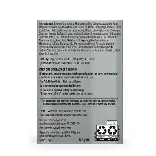 One A Day Multivitamin for Women 50 and Over Tablets, Womens Multivitamin 50 plus with Vitamins D, C, E, Zinc & Biotin, Daily Vitamins for Woman 50+, 65 Ct ONE A DAY Au supplements