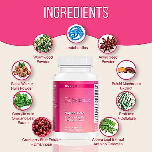 365 HER Biolicious Natural Vaginal Care Supplement (60 Capsules) | Neutralizes Odor and Reduces Discharge 365 HER Au supplements