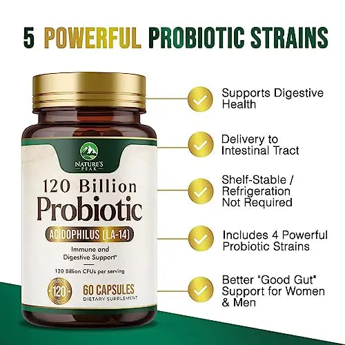 Nature's Peak Probiotics for Digestive Health - 120 Billion CFU with Diverse Strains Nature's Peak Au supplements