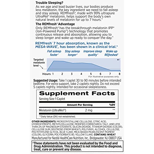 REMfresh 2mg Advanced Melatonin Sleep Aid Supplement (36 Caplets) REMfresh Au supplements
