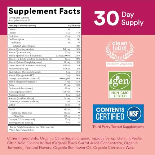 SmartyPants Women's Multivitamin Gummies: Omega 3 Fish Oil (EPA/DHA), Methylfolate SmartyPants Au supplements