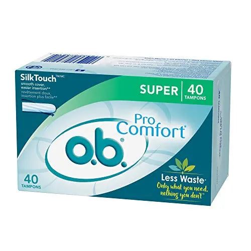 o.b. Pro-Comfort Non-Applicator Tampons, Super Absorbancy, 40 Count (Pack of 1) o.b. Au supplements