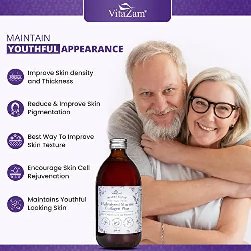 Diamond Elixir Marine Liquid Collagen Type 1 & 3 Hydrolysed Collagen Peptides 10000mg VitaZam Au supplements