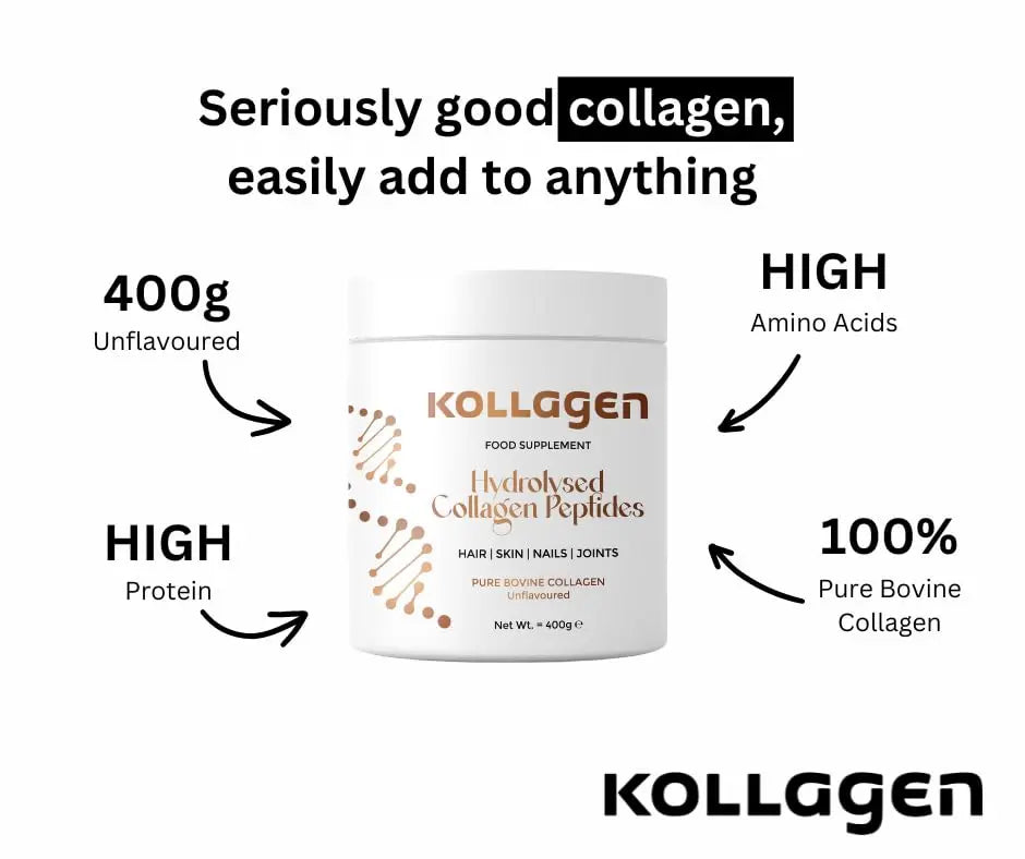 100% Pure Collagen Peptides Powder 400g Kollagen: Hydrolysed Bovine Collagen Peptides (Type 1) My Store Au supplements