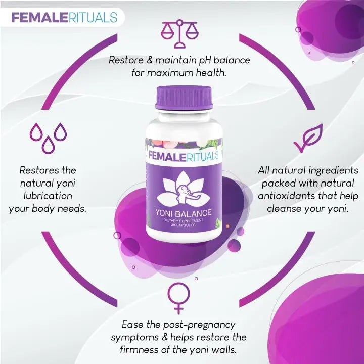 FEMALE RITUALS Yoni Balance Vaginal Tightening Pills 30 Pack - Vaginal Rejuvenation & Vagina Moisturizer FEMALE RITUALS Au supplements