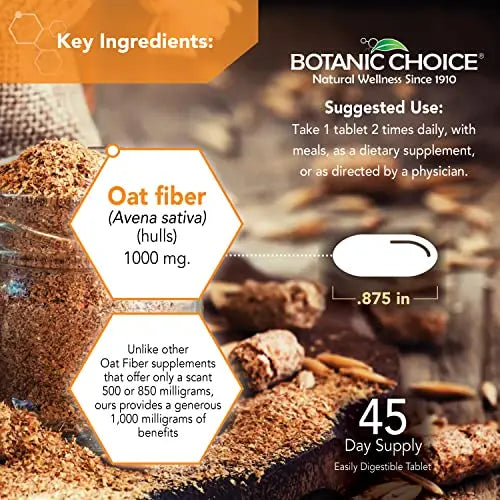 Botanic Choice Oat Fiber -Natural Oat Fiber Dietary Supplement to Support Digestive Health Botanic Choice Au supplements