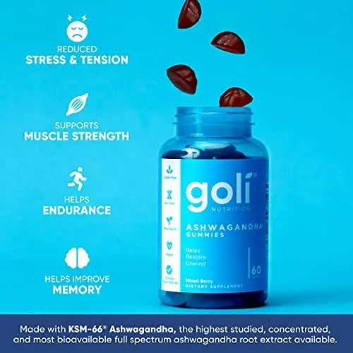 Goli Ashwagandha & Vitamin D Gummy 120 Count - Relax. Restore. Unwind Goli Au supplements