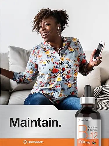 B-12 | 5000mcg | 4oz | Natural Berry Flavor Fast-Acting Sublingual Liquid Vitamin Horbäach Au supplements