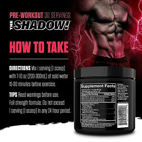 JNX SPORTS The Shadow! 350mg of Caffeine Hard Core Preworkout -Electric Energy JNX SPORTS Au supplements