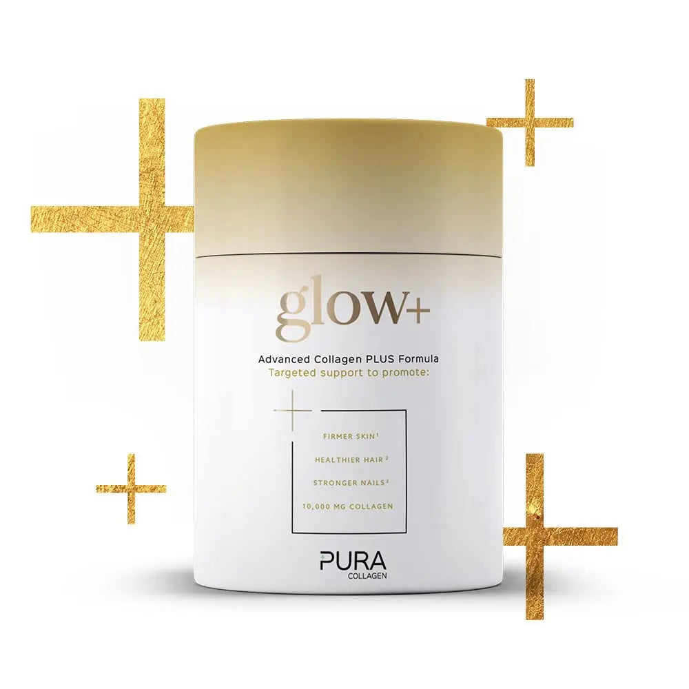 Pura Collagen Powdered Supplement Glow+, 10,000mg Hydrolysed Peptides, Hyaluronic Acid, Vitamins & Minerals, 28 Servings, 284 g Pura Collagen Au supplements