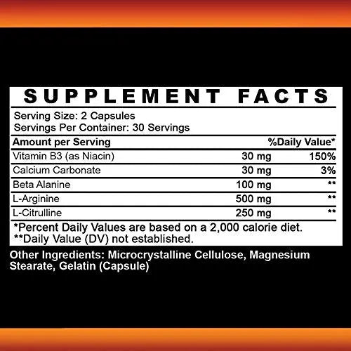 Angry Supplements Monster Test Nitric Oxide Booster Capsules, Extreme N.O Boost Angry Supplements Au supplements