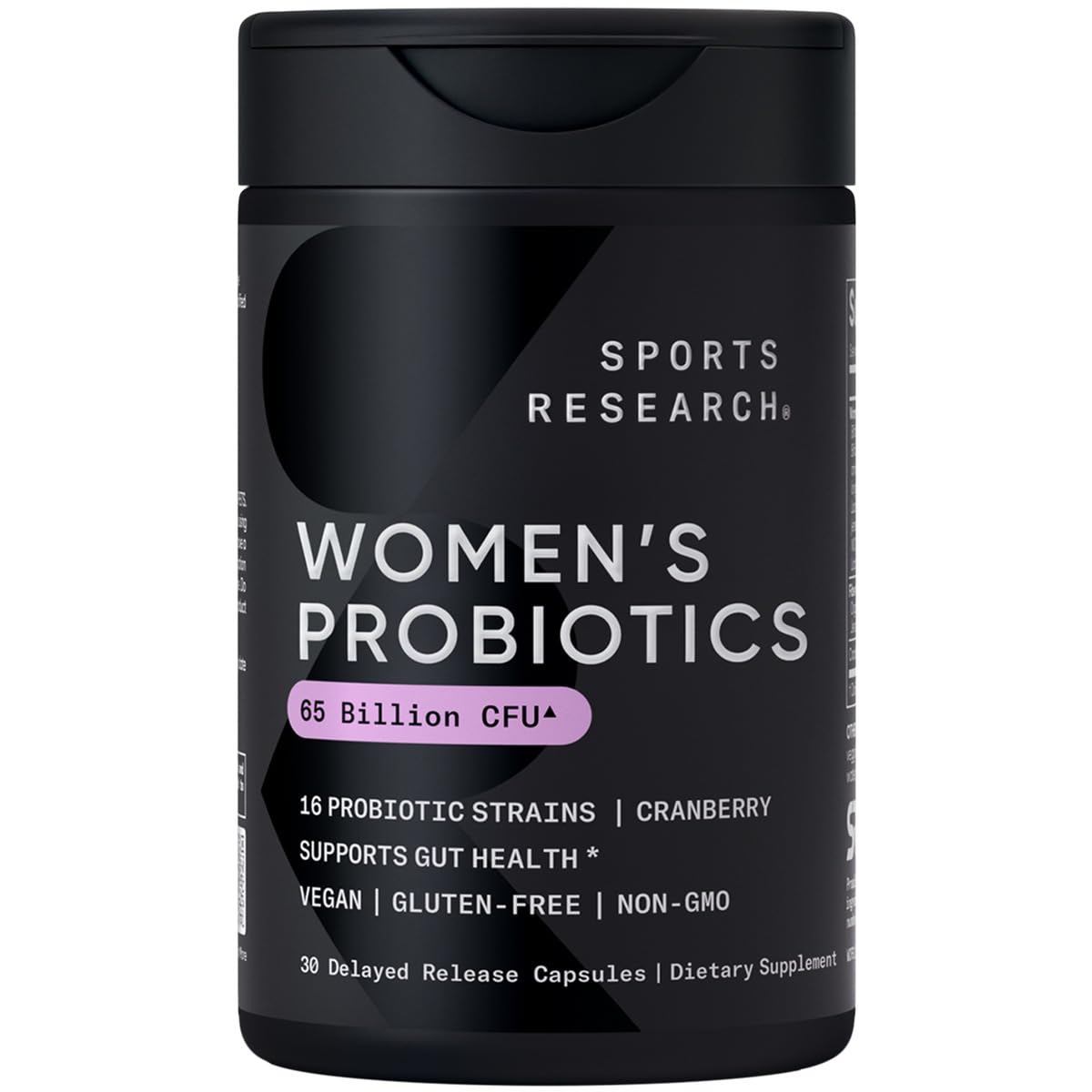 Sports Research Women's Probiotics with Prebiotics, 65 Billion CFU - Vegan Capsules for Gut Health & Digestive Support, Probiotics for Women with Cranberry - Non-GMO Verified & Gluten Free - 30 Count Sports Research Au supplements